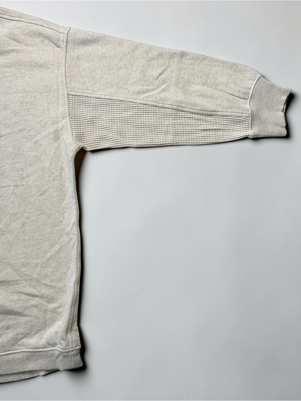 NWT Aerie Real Good Waffle Knit Accent Oversized Crewneck Sweatshirt Cream XXL - Picture 3 of 9